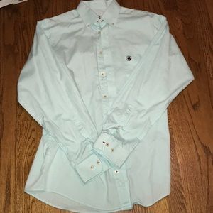 Southern proper mint green/blue button down
